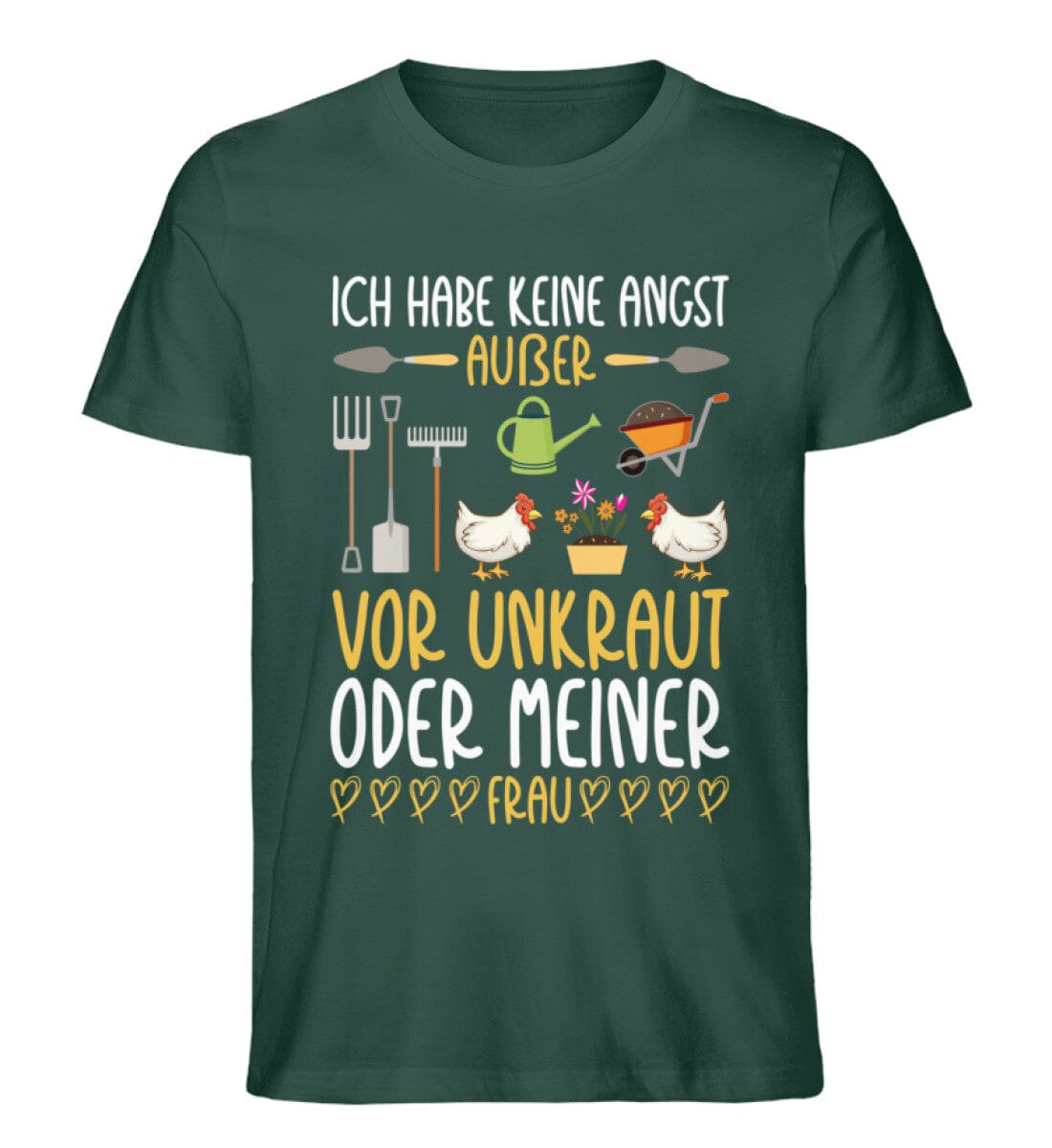 Habe nur Angst vor Unkraut oder meiner Frau - Unisex Premium Bio Shirt Glazed Green S 