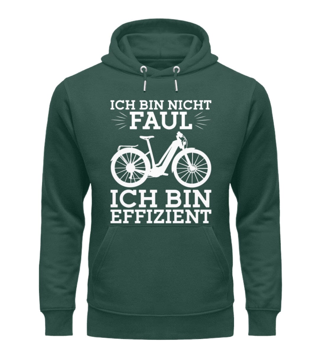 Nicht faul sondern effizient E-Bike - Unisex Organic Hoodie Glazed Green S 