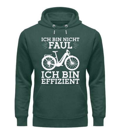 Nicht faul sondern effizient E-Bike - Unisex Organic Hoodie Glazed Green S 