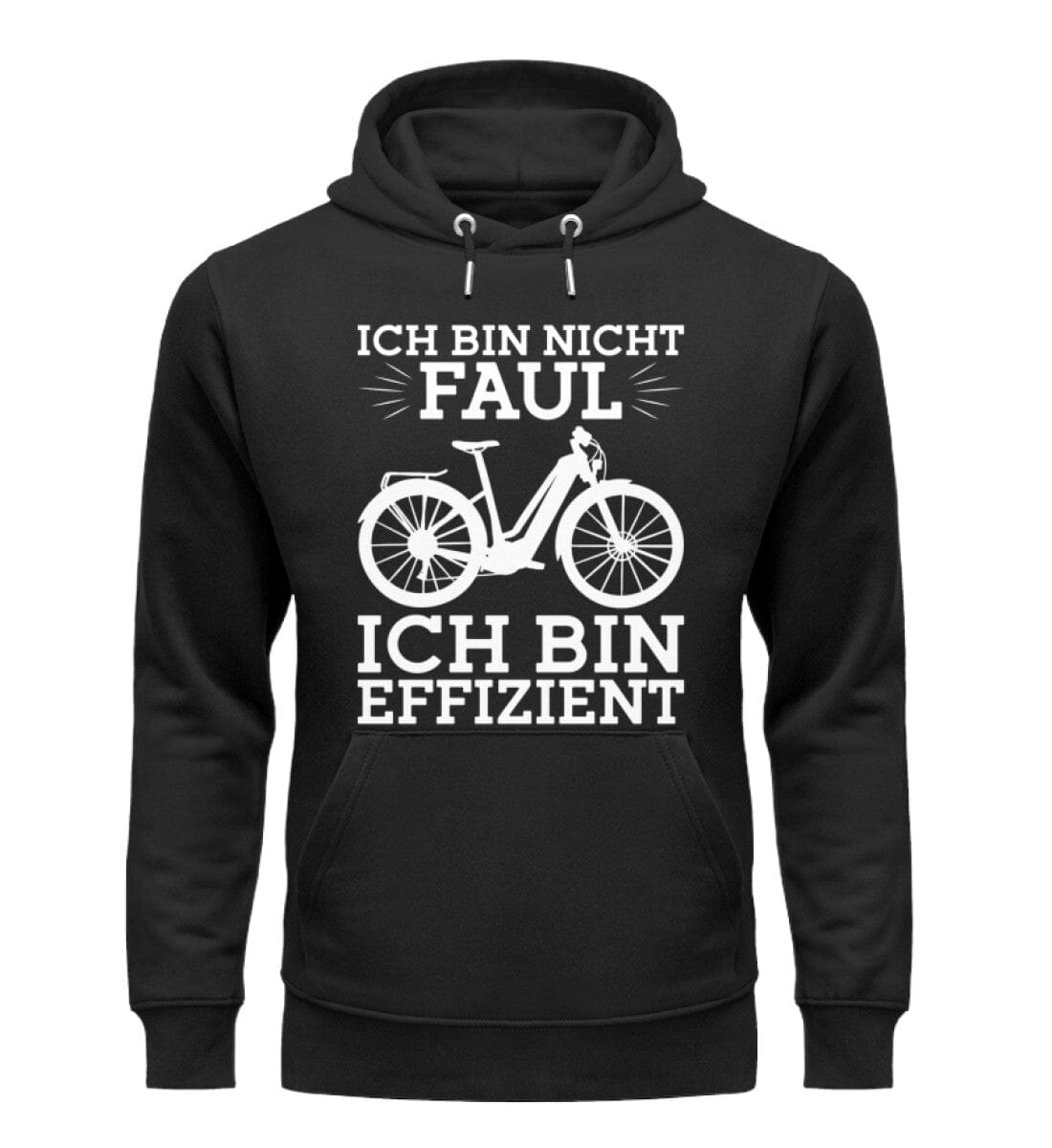 Nicht faul sondern effizient E-Bike - Unisex Organic Hoodie Black XS 