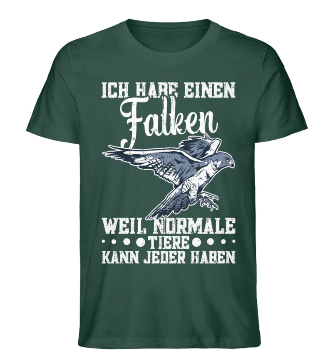 Ich habe einen Falken kein normales Haustier - Unisex Premium Bio Shirt Glazed Green S 