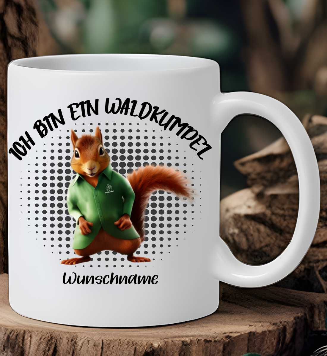 Ich bin ein Waldkumpel Eichhörnchen - Tasse (personalisierbar)