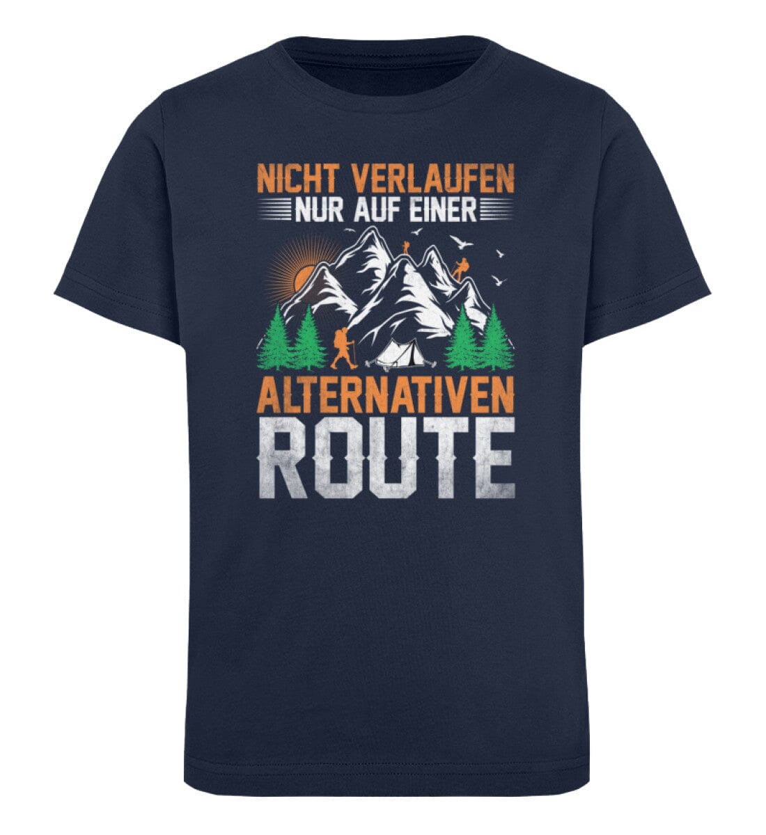 Nicht verlaufen nur auf alternativen Route - Kinder Bio Shirt French Navy 12/14 (152/164) 