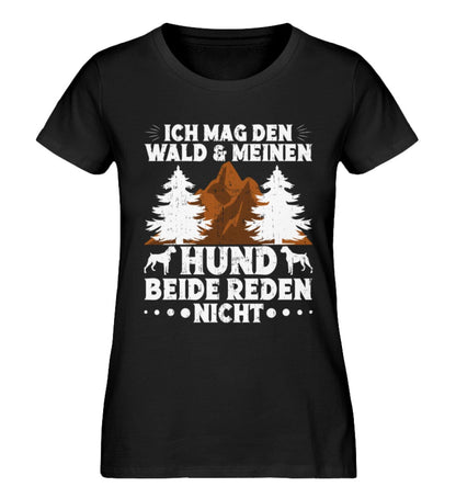 Ich mag den Wald und meinen Hund - Damen Premium Bio Shirt Black XS 