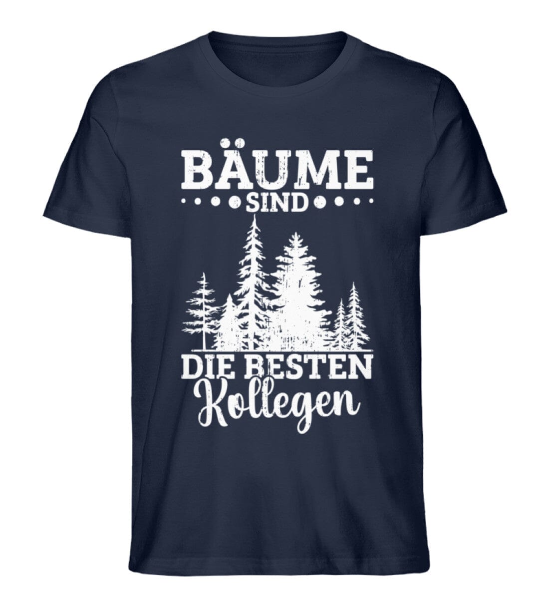 Bäume sind die besten Kollegen - Unisex Premium Bio Shirt French Navy XS 