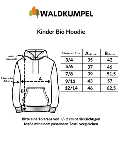 Pilzsammler lautlos aber glücklich - Kinder Bio Hoodie 