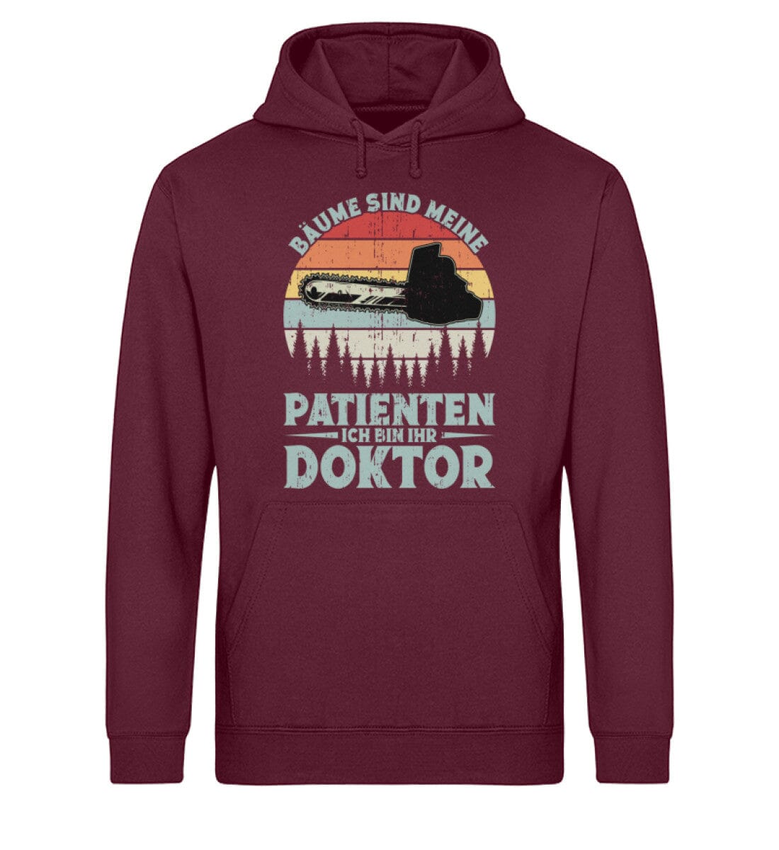 Bäume sind meine Patienten - Unisex Bio Hoodie Burgundy XS 