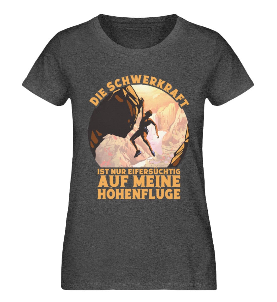 Die Schwerkraft ist eifersüchtig - Damen Premium Bio Shirt Dark Heather Grey XS 