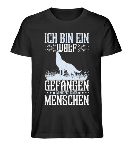 Ich bin ein Wolf gefangen im Menschenkörper - Unisex Premium Bio Shirt Black XS 