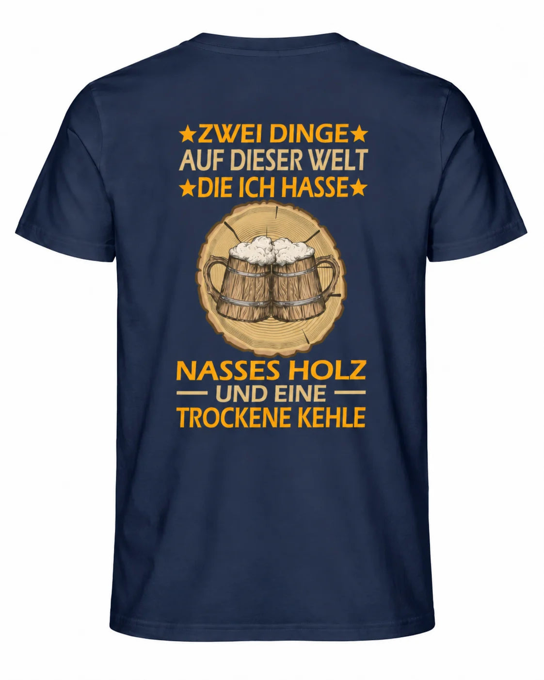 Nasses Holz und trockene Kehle Unisex Shirt Rueckendruck-navy blau
