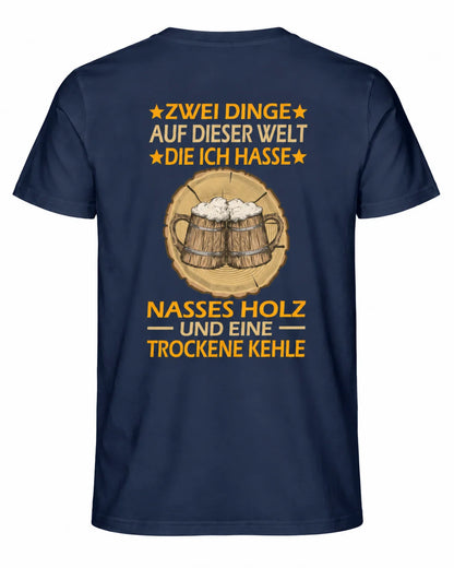 Nasses Holz und trockene Kehle Unisex Shirt Rueckendruck-navy blau