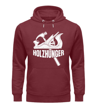 Holzhunger - Unisex Premium Bio Hoodie Burgundy S 