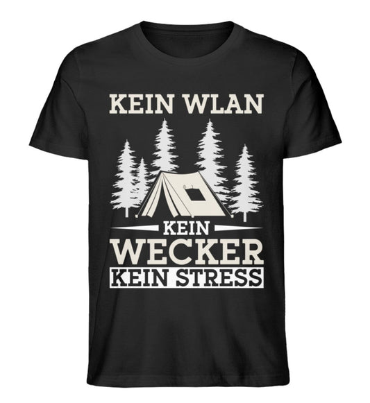 Kein WLAN kein Wecker kein Stress - Unisex Premium Bio Shirt Black XS 