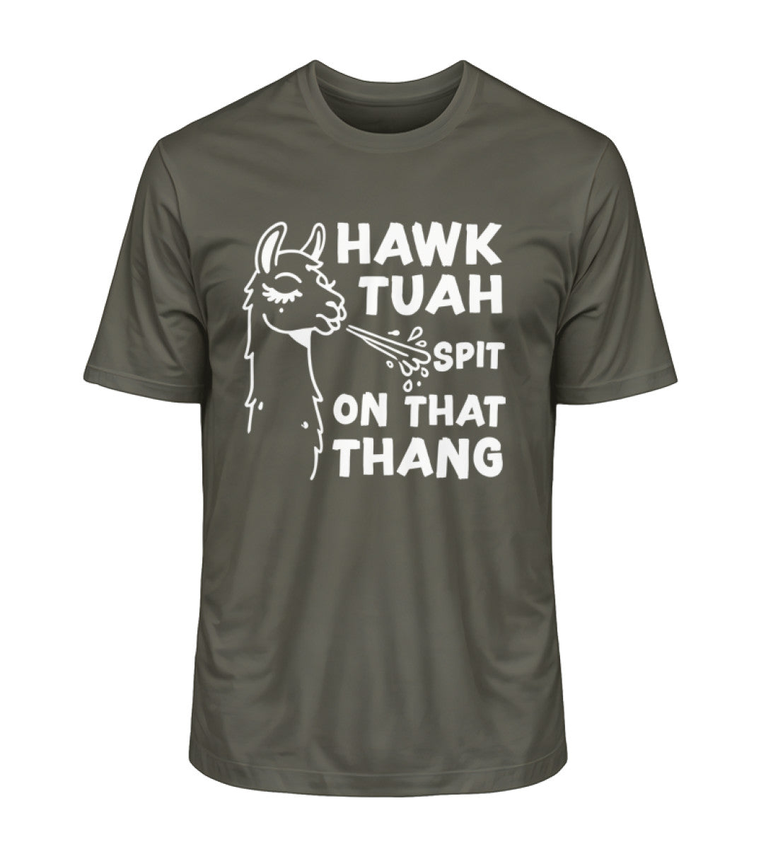 Hawk Tuah Spit On That Thang Unisex Bio T-Shirt in der Farbe Khaki