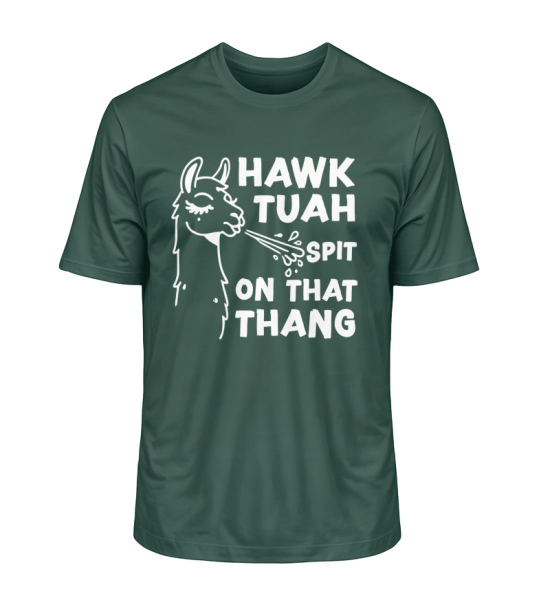 Hawk Tuah Spit On That Thang Unisex Bio T-Shirt in der Farbe Glazed Green