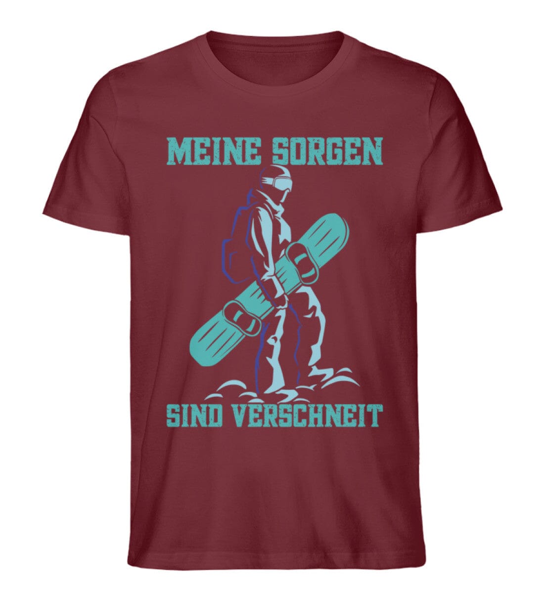 Meine Sorgen sind verschneit Snowboard - Unisex Premium Bio Shirt Burgundy S 