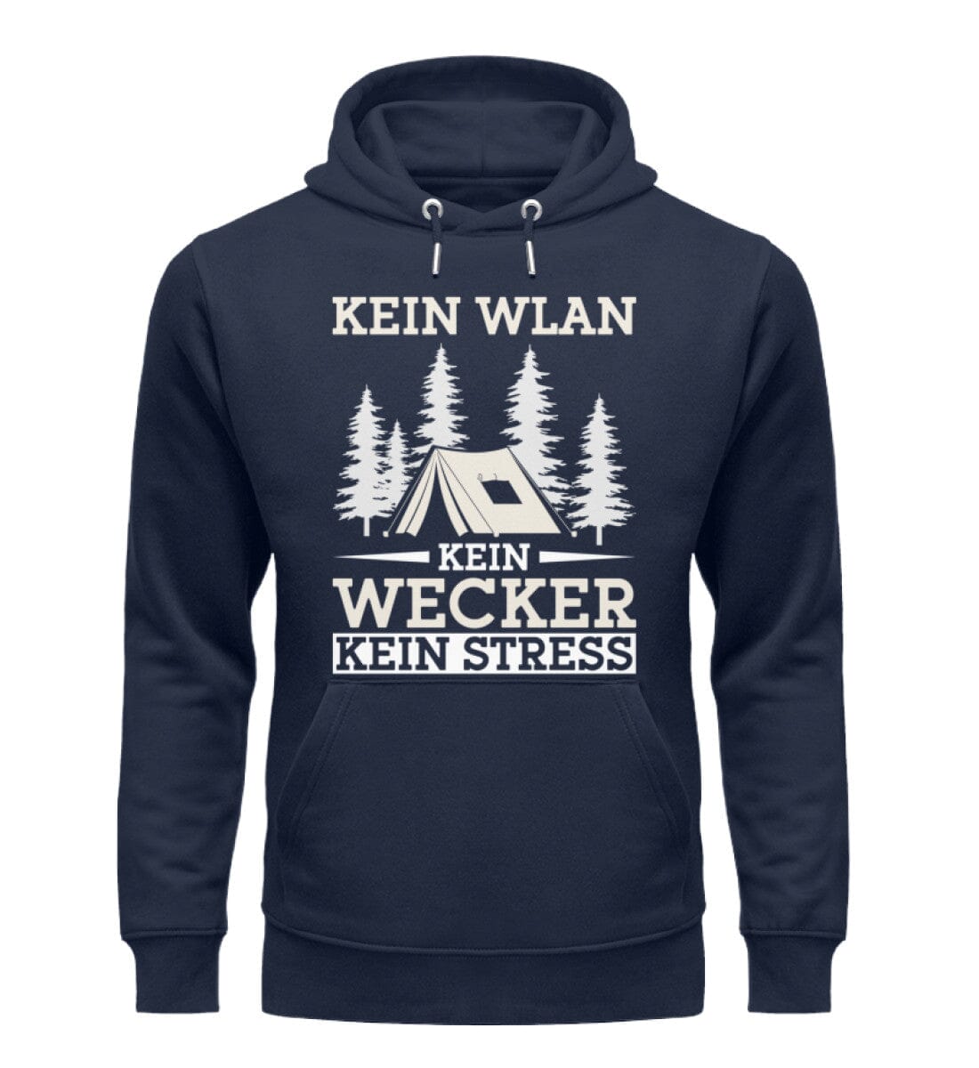 Kein WLAN kein Wecker kein Stress - Unisex Premium Bio Hoodie French Navy XS 