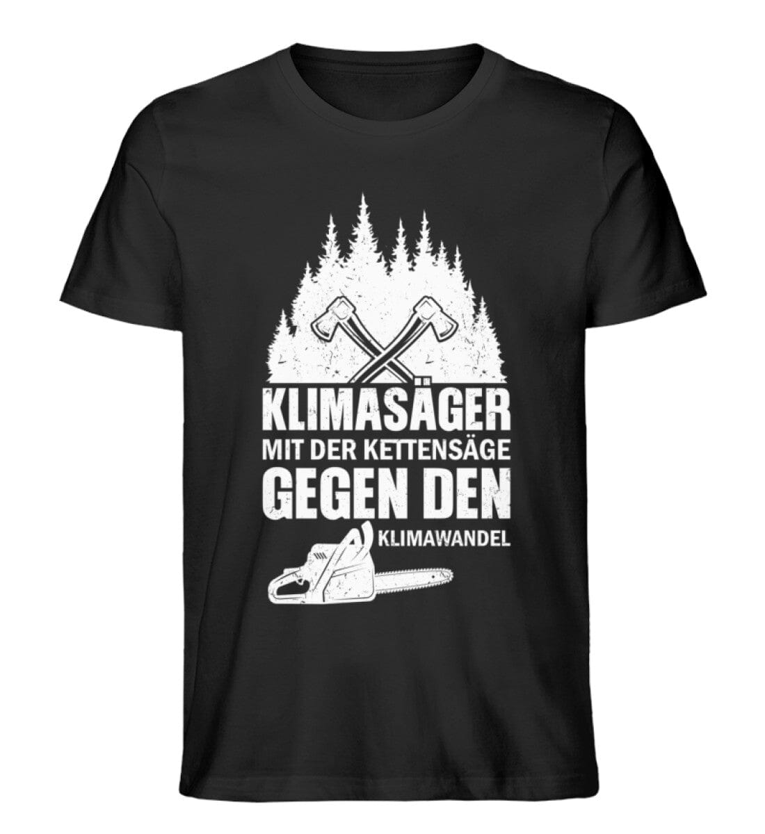 Klimasäger mit der Kettensäge gegen den Klimawandel - Unisex Premium Bio Shirt Black XS 