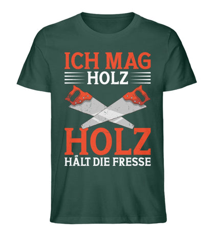 Ich mag Holz - Unisex Premium Bio Shirt Glazed Green S 