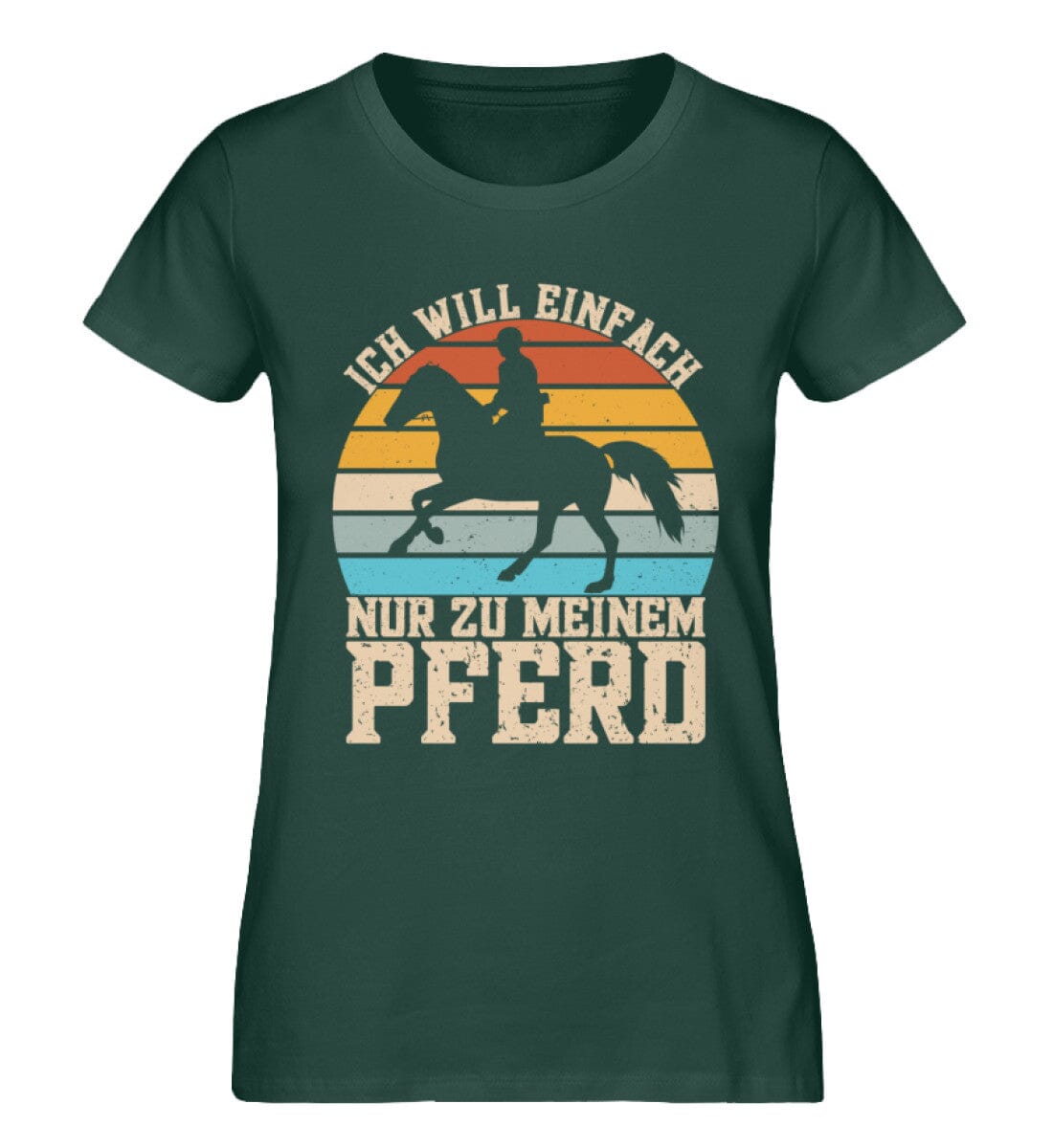 Ich will nur zu meinem Pferd - Damen Premium Bio Shirt Glazed Green S 