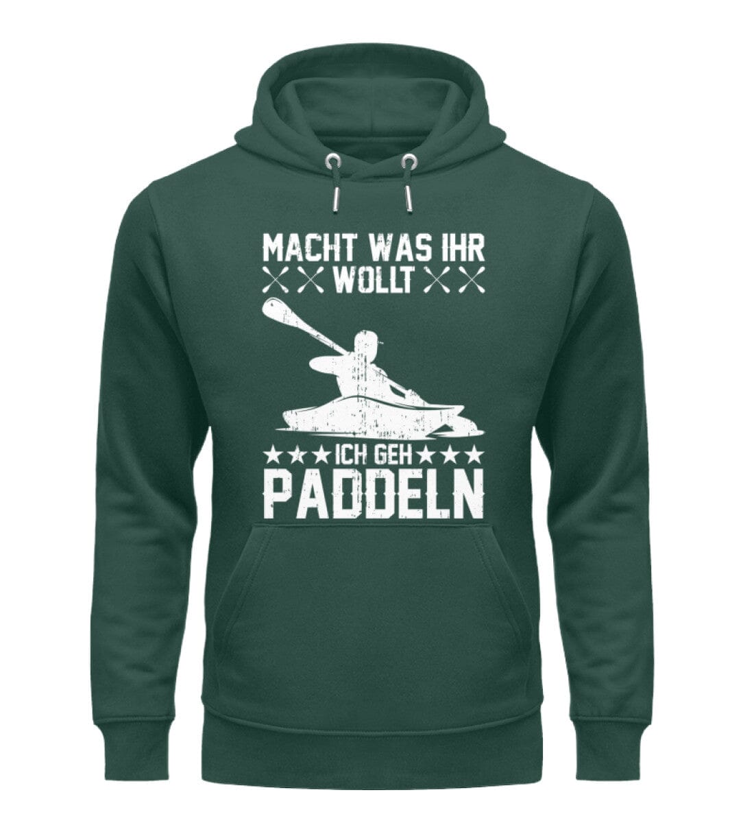 Ich gehe Paddeln - Unisex Premium Bio Hoodie Glazed Green S 