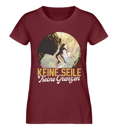 Keine Seile Keine Grenzen - Damen Premium Bio Shirt Burgundy XS 