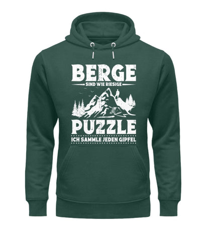 Berge sind wie riesige Puzzle - Unisex Premium Bio Hoodie Glazed Green S 