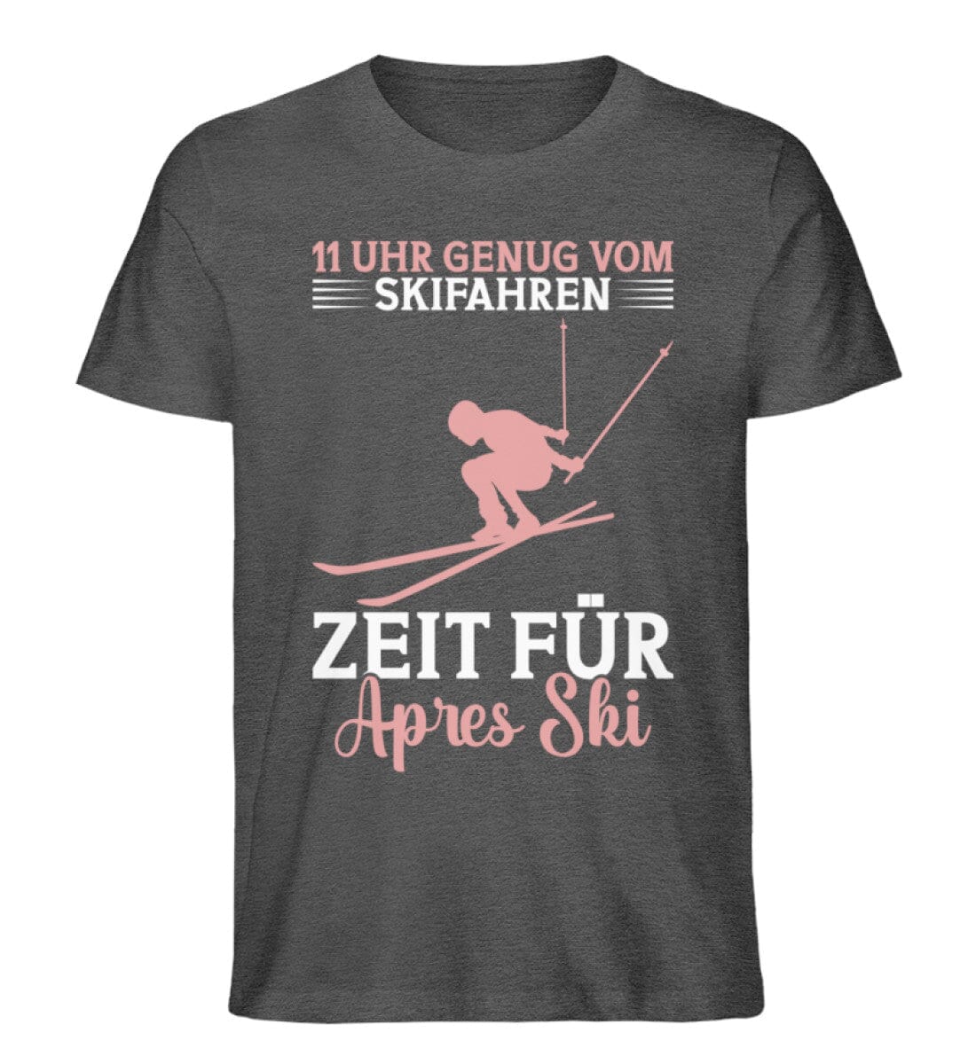 Zeit für Apres Ski - Unisex Premium Bio Shirt Dark Heather Grey S 