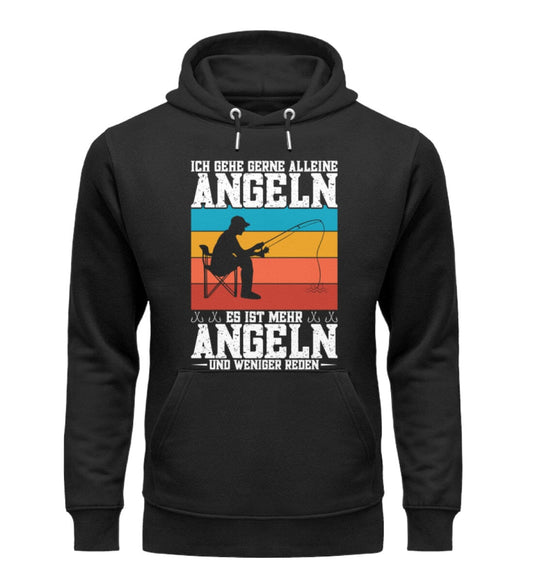 Allein Angeln mehr angeln weniger reden - Unisex Premium Bio Hoodie Black XS 