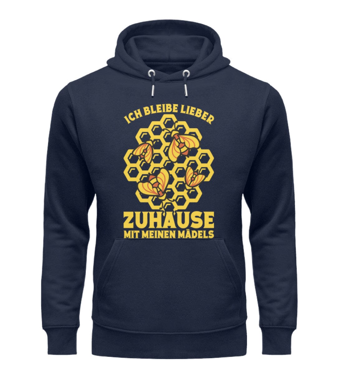 Ich bleibe Zuhause mit meinen Mädels - Unisex Premium Bio Hoodie French Navy XS 