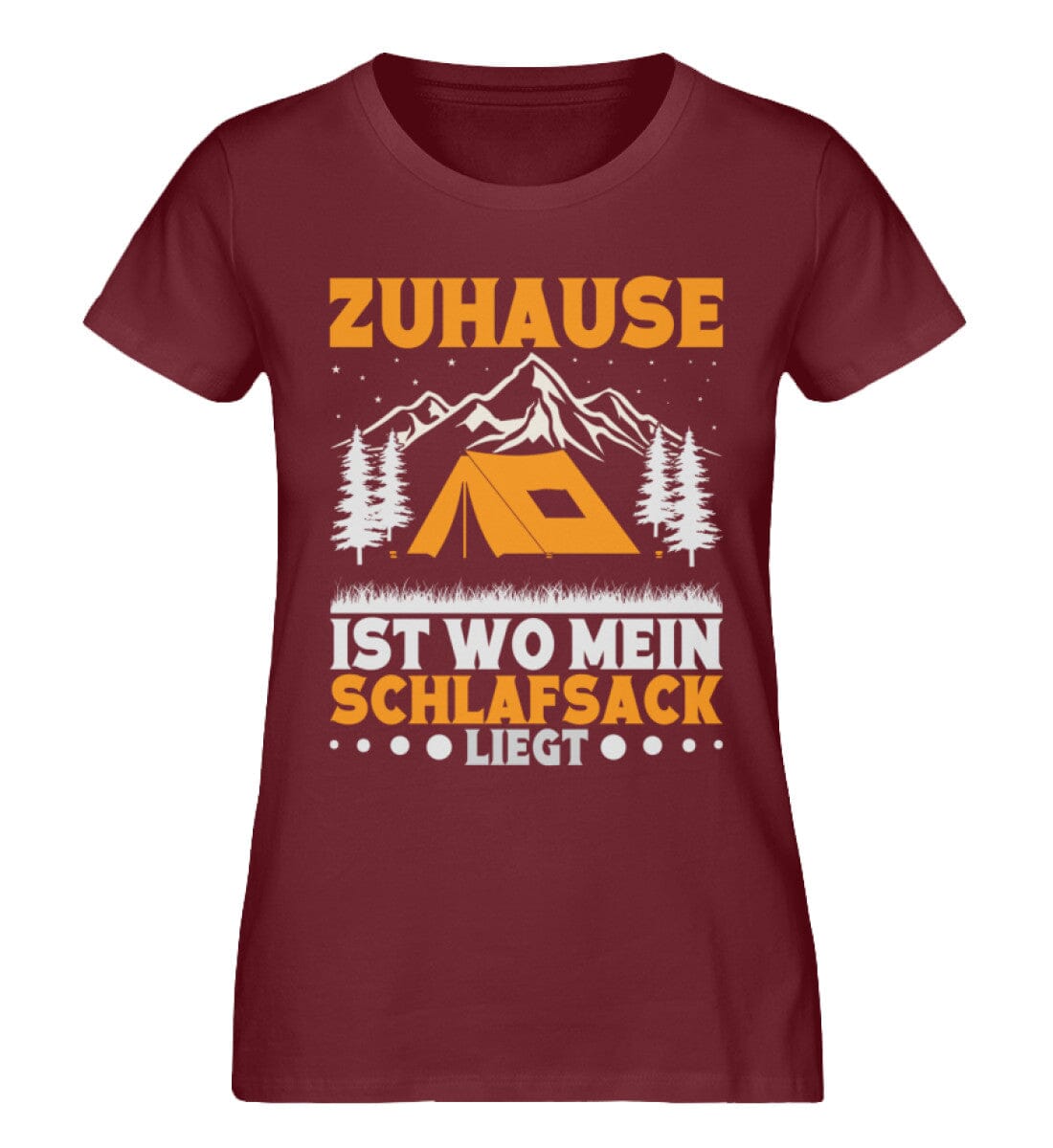 Zuhause ist wo mein Schlafsack liegt - Damen Premium Bio Shirt Burgundy XS 