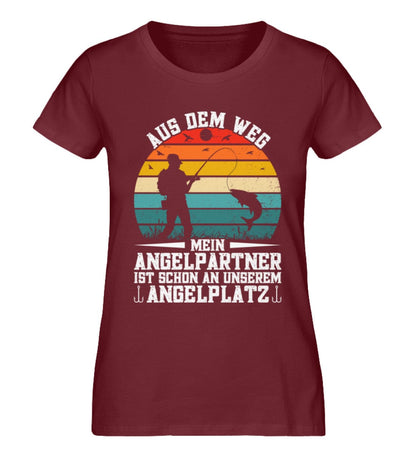 Aus dem Weg mein Angelpartner wartet - Damen Premium Bio Shirt Burgundy XS 