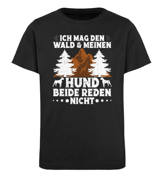 Ich mag den Wald und meinen Hund - Kinder Bio Shirt Black 12/14 (152/164) 