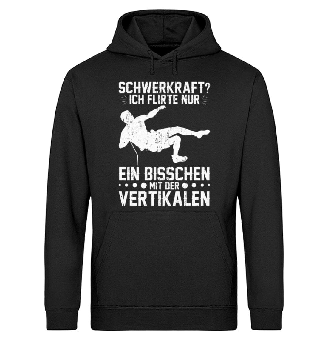 Schwerkraft? Ich flirte mit der Vertikalen - Unisex Bio Hoodie Black XS 