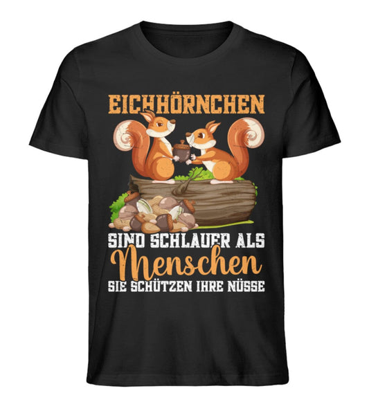 Eichhörnchen schlauer als Menschen - Unisex Premium Bio Shirt Black XS 