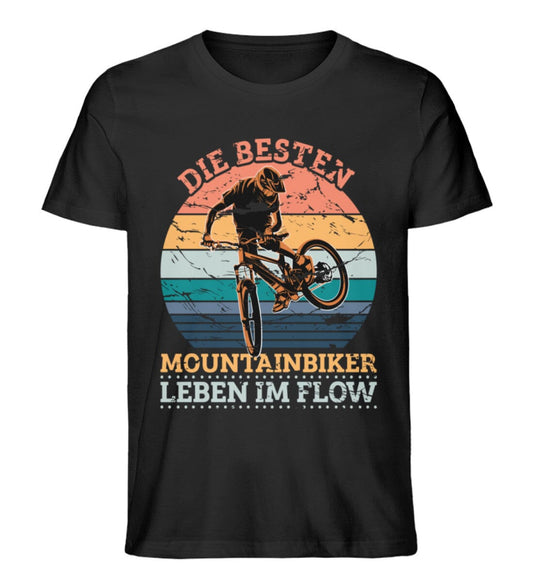 Die besten Mountainbiker leben im Flow - Unisex Premium Bio Shirt Black XS 