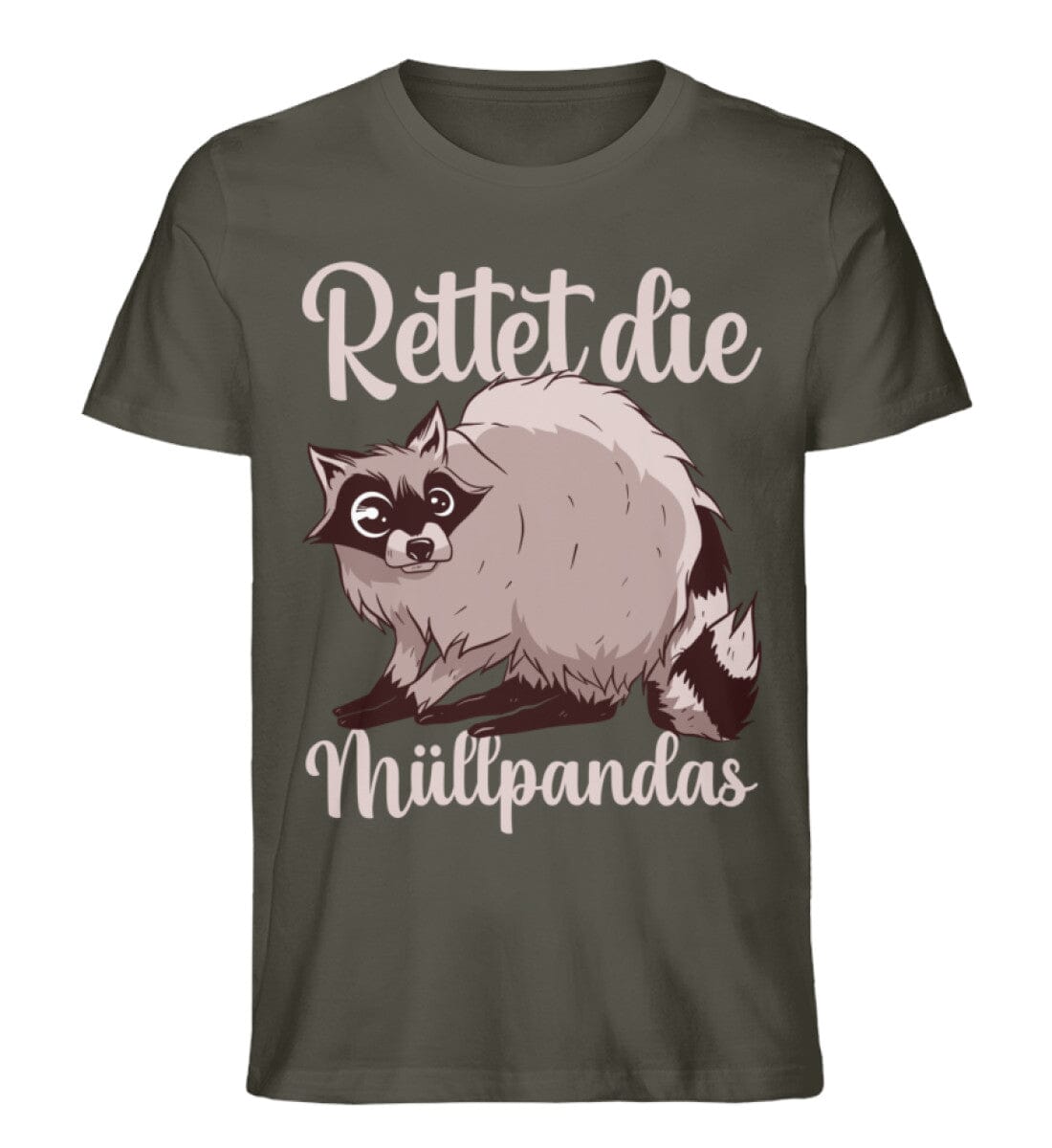 Rettet die Müllpandas - Unisex Premium Bio Shirt Khaki S 