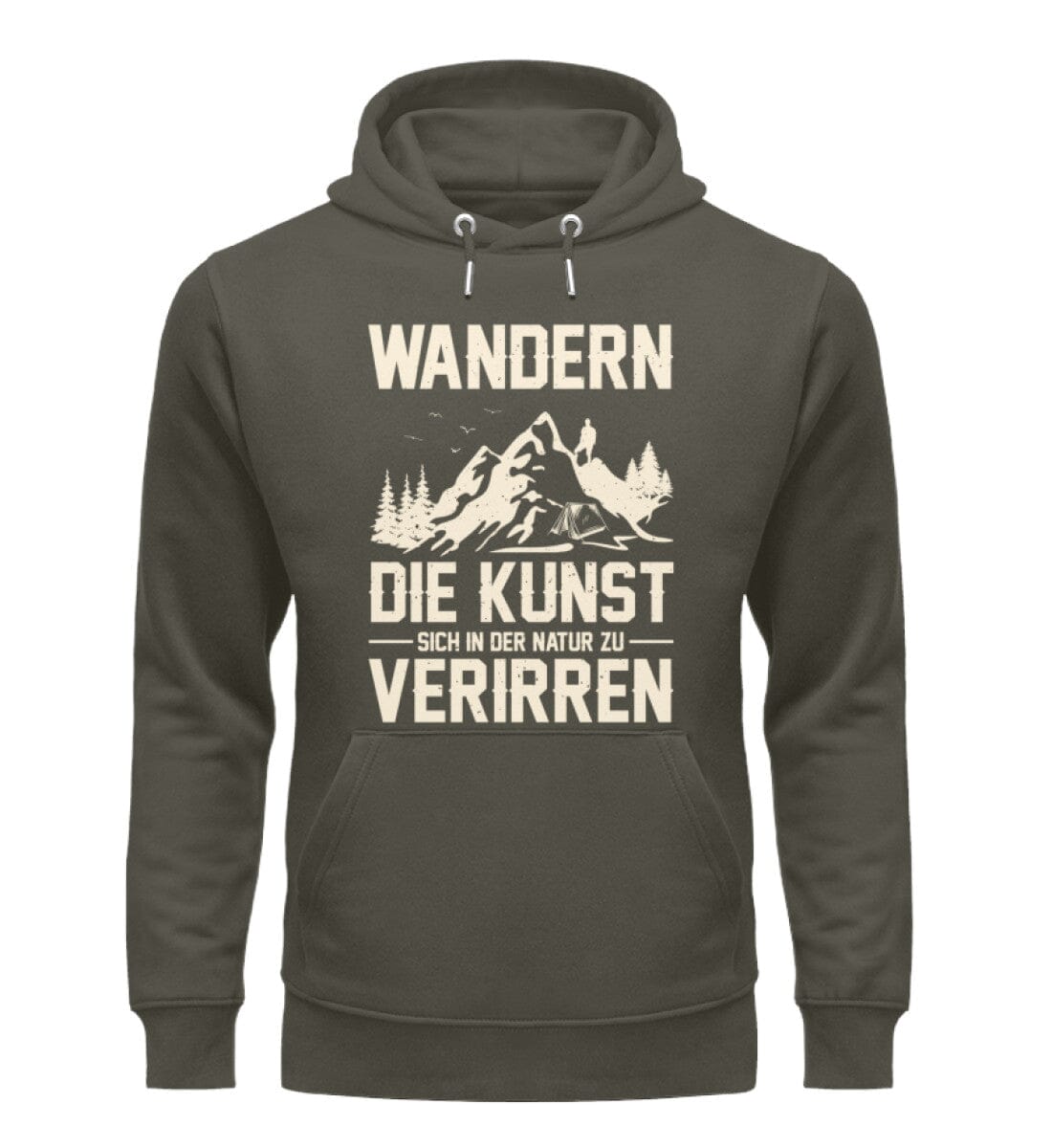 Wandern die Kunst sich in der Natur zu verirren - Unisex Premium Bio Hoodie Khaki XS 