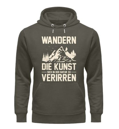 Wandern die Kunst sich in der Natur zu verirren - Unisex Premium Bio Hoodie Khaki XS 