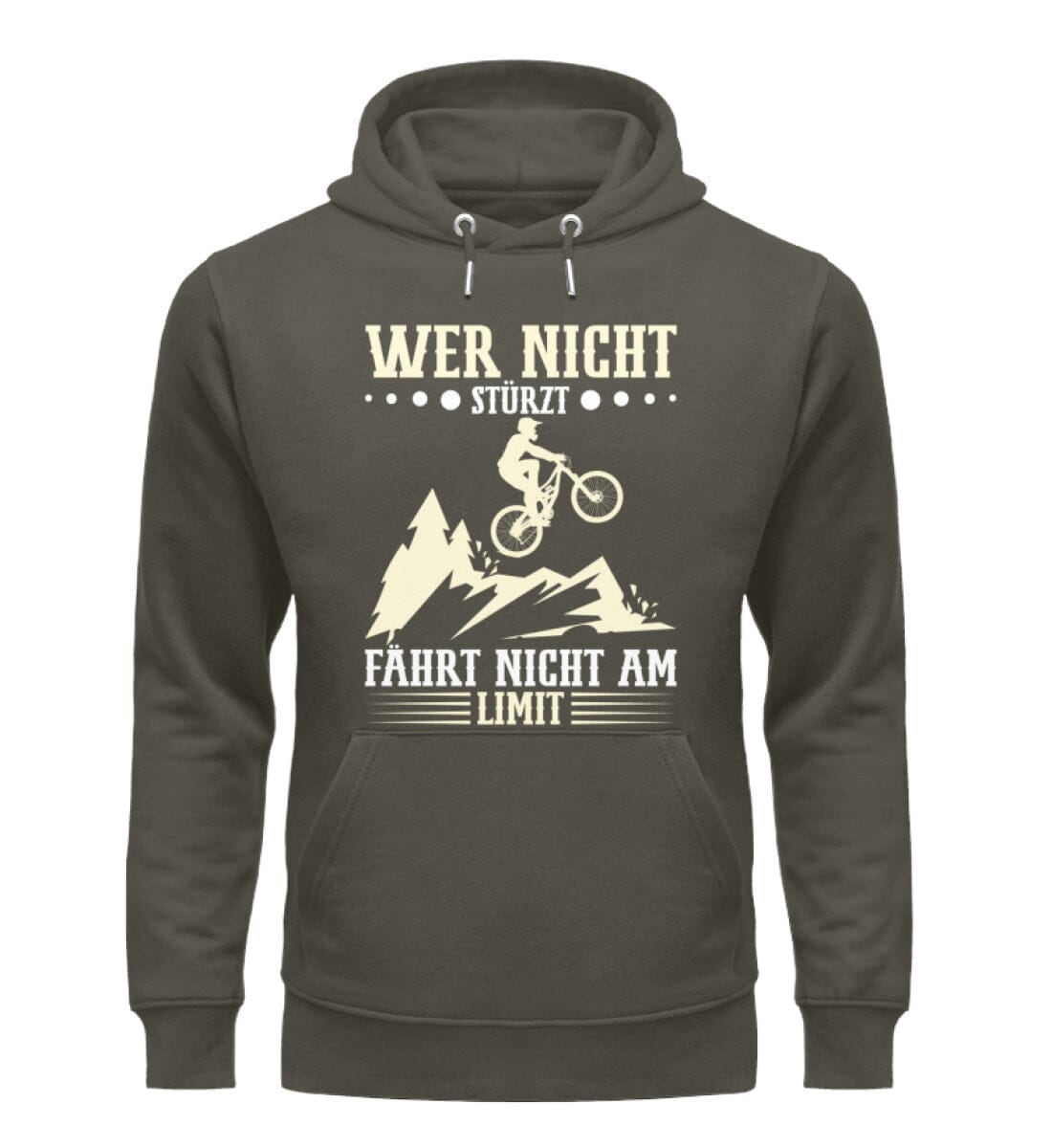 Wer nicht stürzt fährt nicht am Limit - Unisex Organic Hoodie Khaki XS 