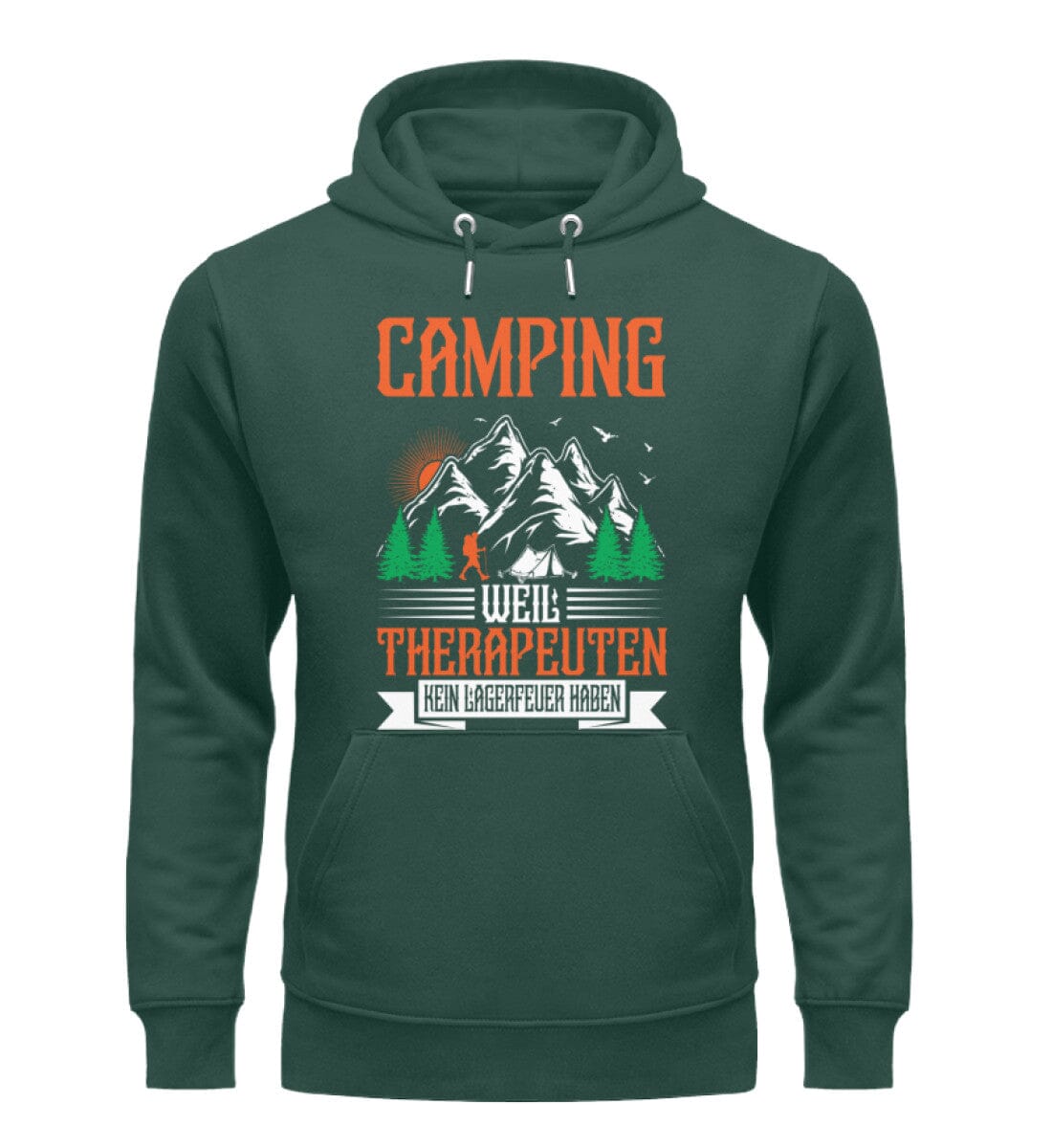 Camping weil Therapeuten kein Lagerfeuer haben - Unisex Premium Bio Hoodie Glazed Green S 