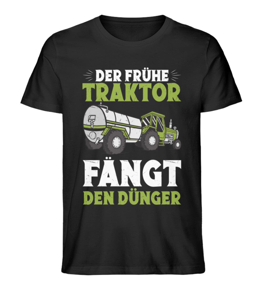 Der frühe Traktor fängt Dünger - Unisex Premium Bio Shirt Black XS 