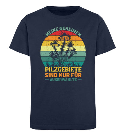 Meine geheimen Pilzgebiete - Kinder Bio Shirt French Navy 12/14 (152/164) 