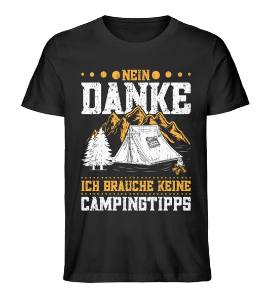 Ich brauche keine Campingtipps - Unisex Premium Bio Shirt Black XS 