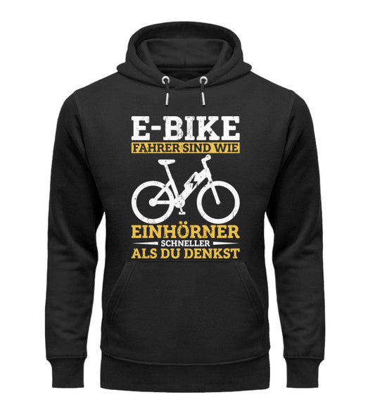 E-Bike Fahrer sind Einhörner - Unisex Premium Bio Hoodie Black XS 