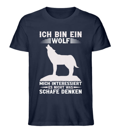 Ich bin ein Wolf mich interessieren Schafe nicht - Unisex Premium Bio Shirt French Navy XS 