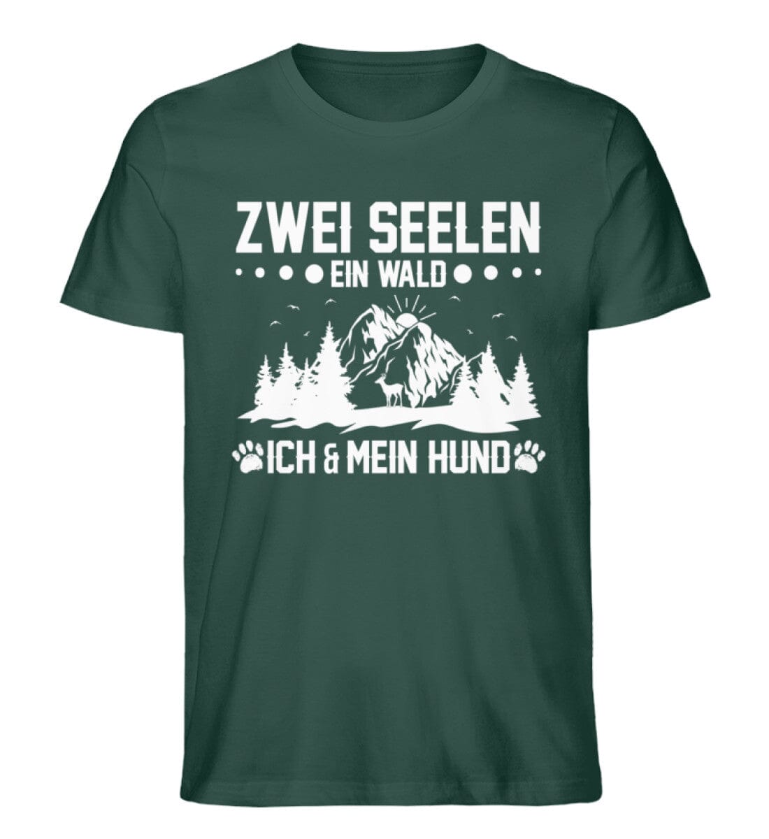 Zwei Seelen ein Wald ich und mein Hund - Unisex Premium Bio Shirt Glazed Green S 