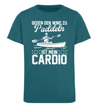Gegen den Wind paddeln ist mein Cardio - Kinder Bio Shirt Ocean Depth 12/14 (152/164) 