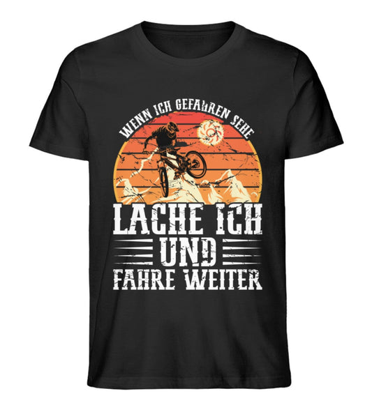 Bei Gefahren lache ich und fahre weiter - Unisex Premium Bio Shirt Black XS 