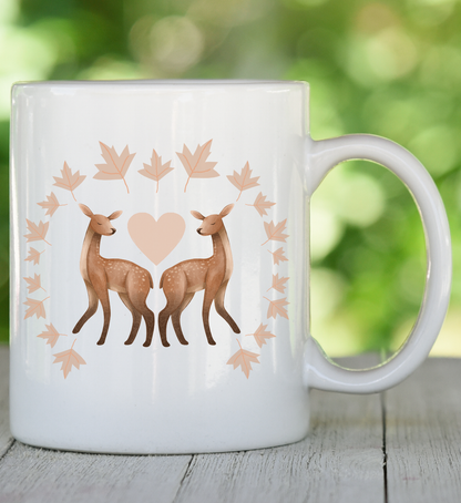 Verliebte Rehe - Tasse (personalisierbar)